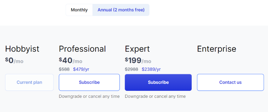 Glimpse pricing and subscription plans