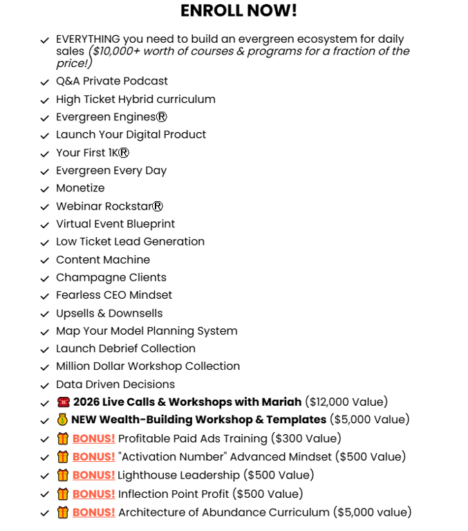 profit-architecture-enrollment-curriculum-checklist-showing-live-calls-and-bonus-workshops