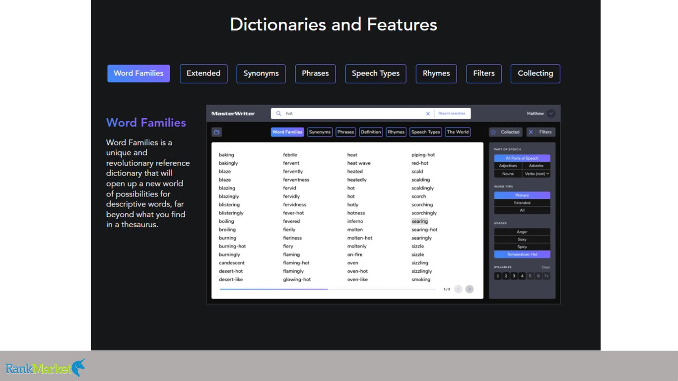 Masterwriter-Dictionaries-And-Features-Interface-Showing-The-Word-Families-Search-Results-For-Hot