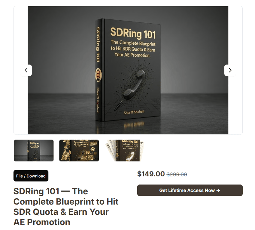 SDRing-one-zero-one-course-book-mockup-the-complete-blueprint-to-hit-sdr-quota-by-sheriff-shahen