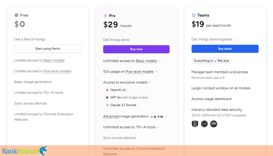 Merlin Ai Pricing