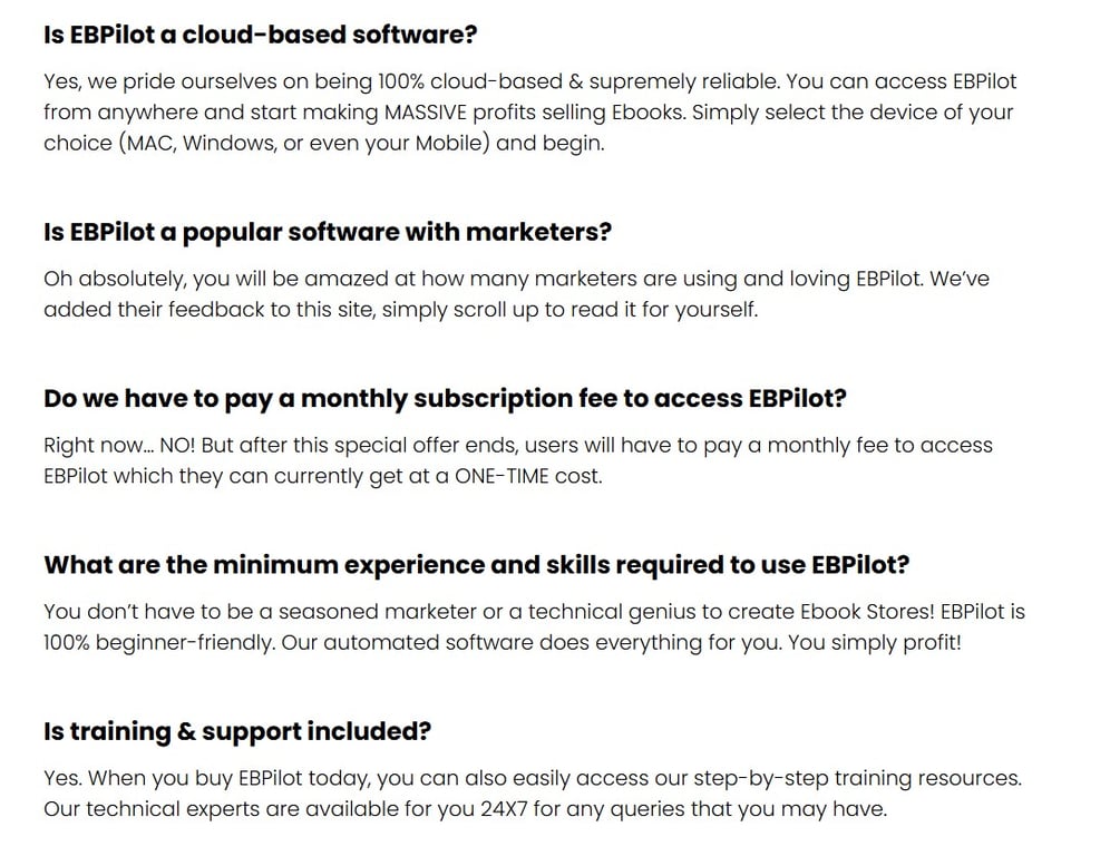 EBPilot FAQs