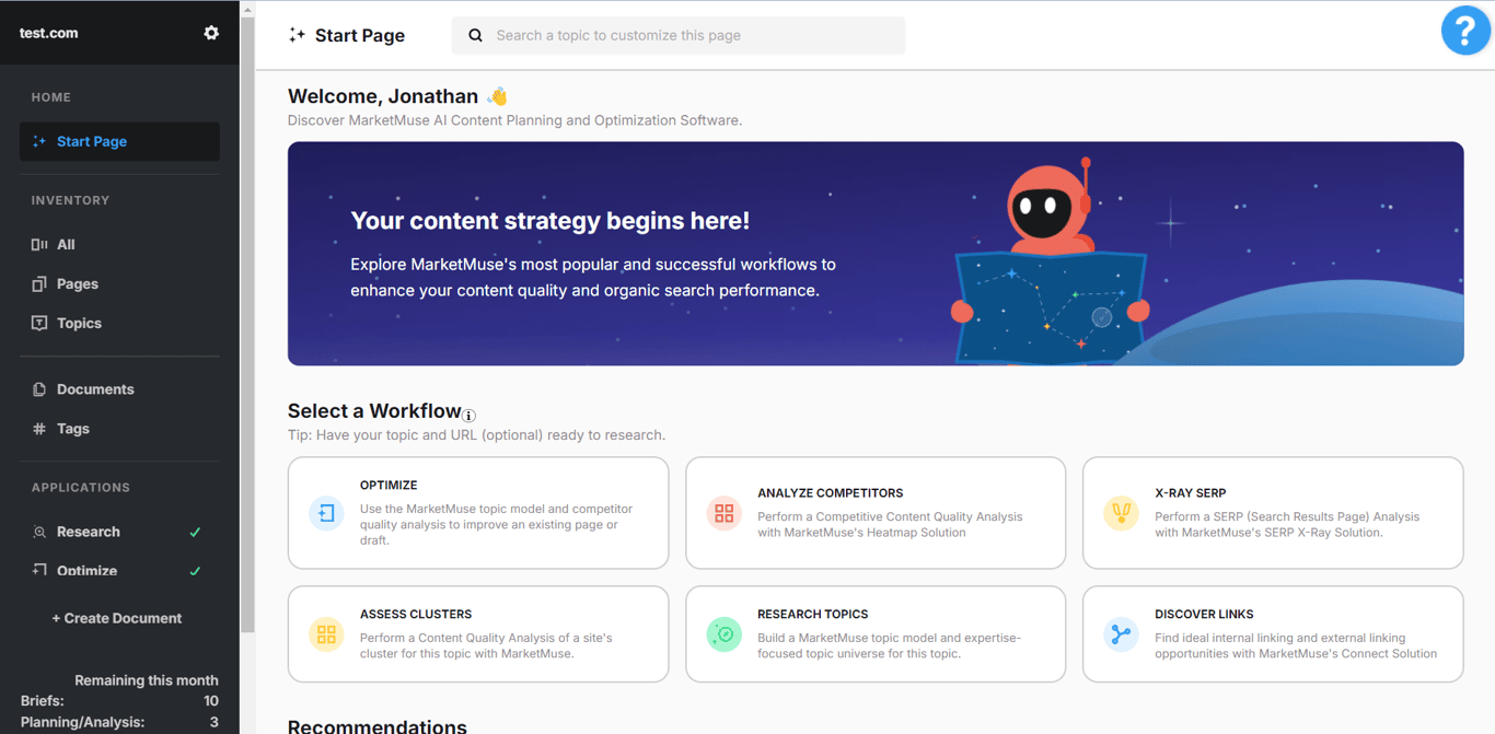 MarketMuse features