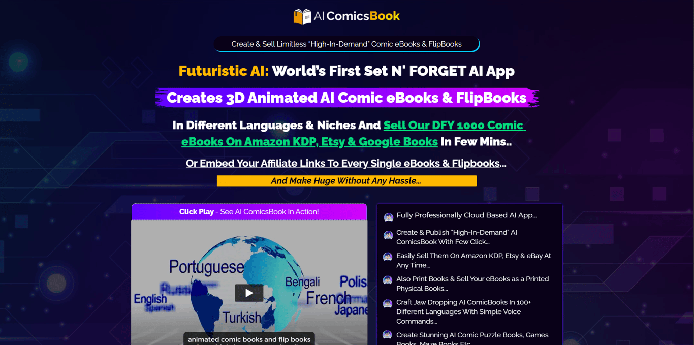 AI ComicsBook homepage