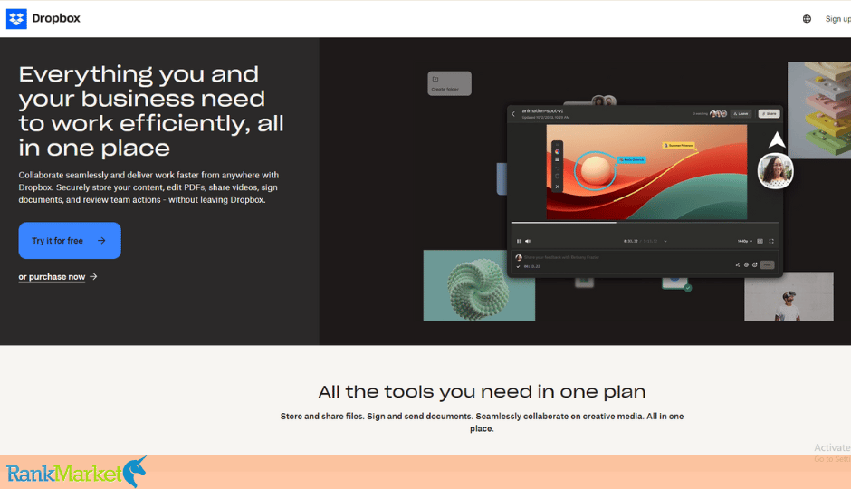 Dropbox Homepage