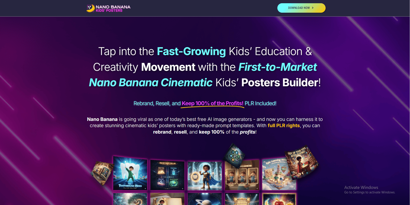 Nano Banana Kids' Posters homepage