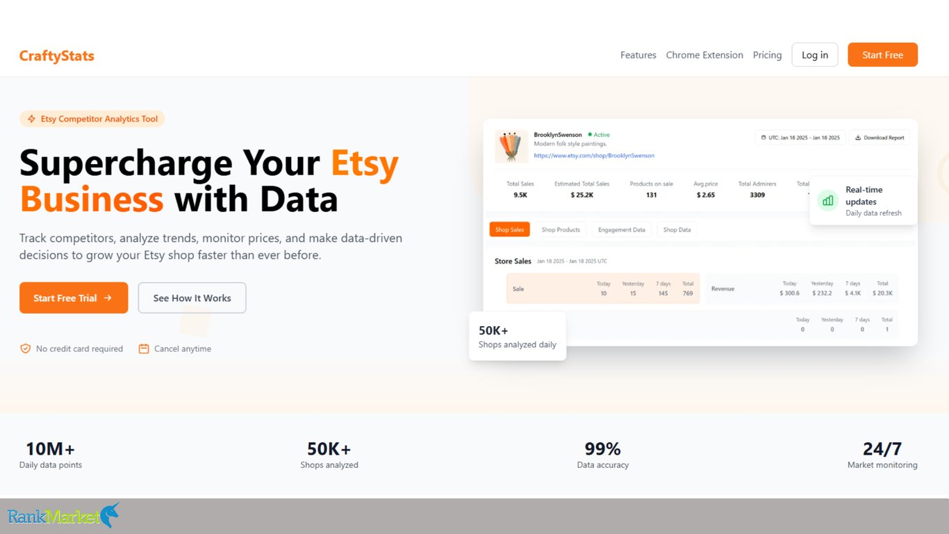 Craftystats-Competitor-Revenue-Interception-And-Trend-Monitoring-Web-Dashboard