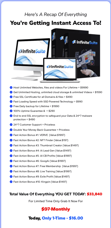 Infinite Suite pricing
