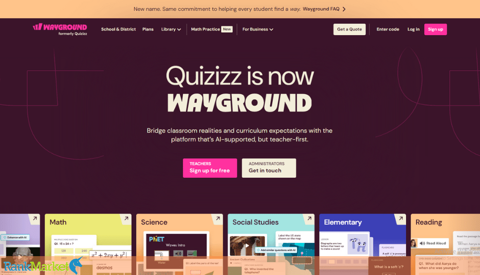 Wayground Online Learning Platform Interface.
