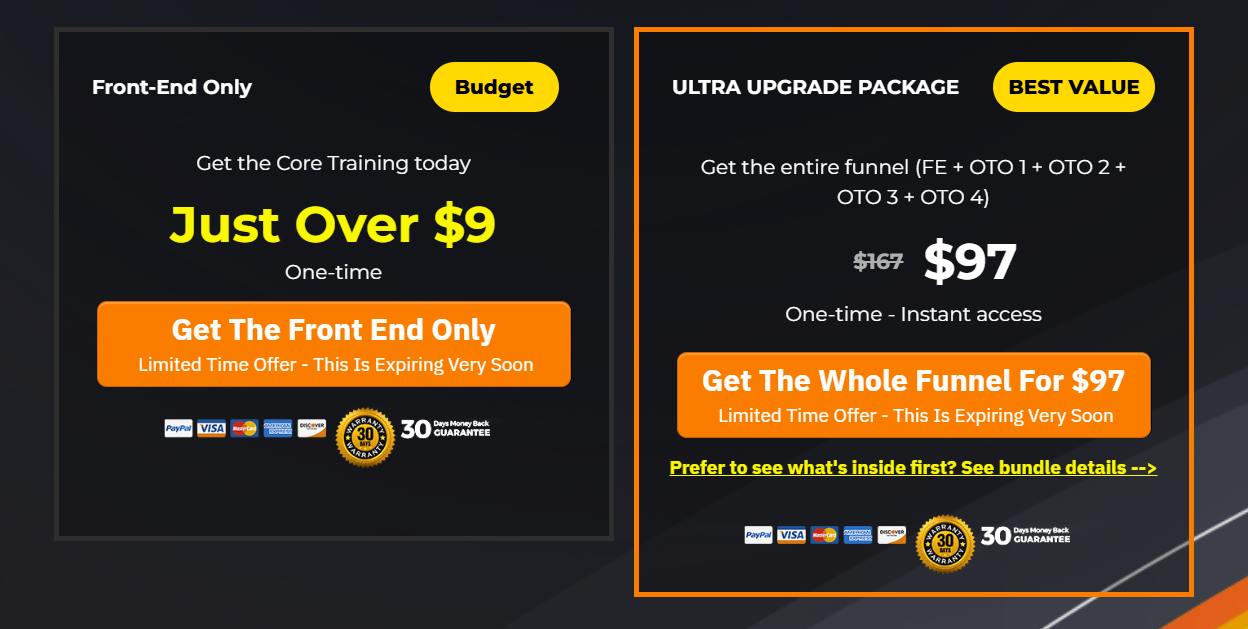 The Secret Page pricing
