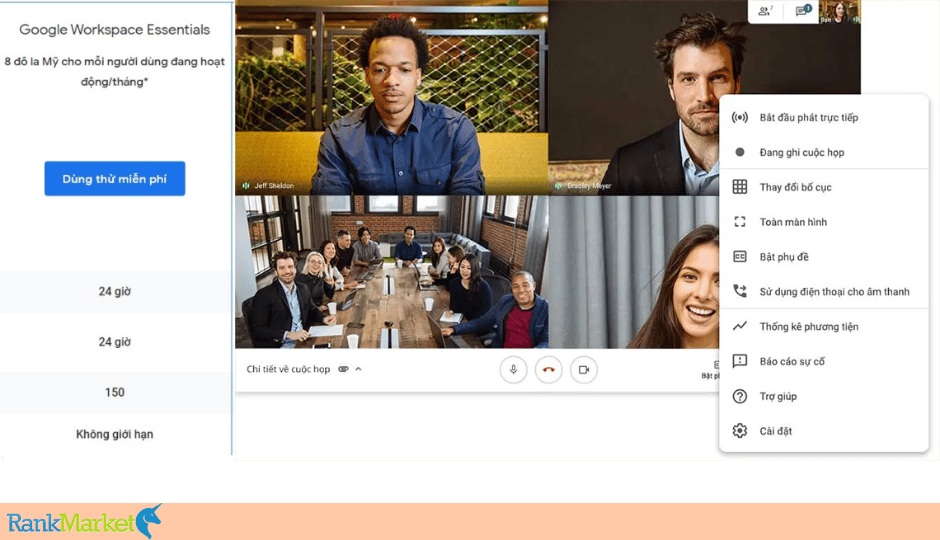 Google Meet Video Conferencing Interface