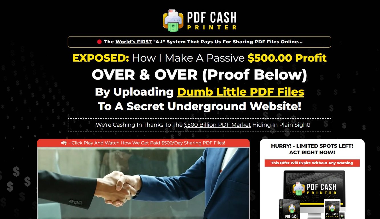 PDF Cash Printer Homepage