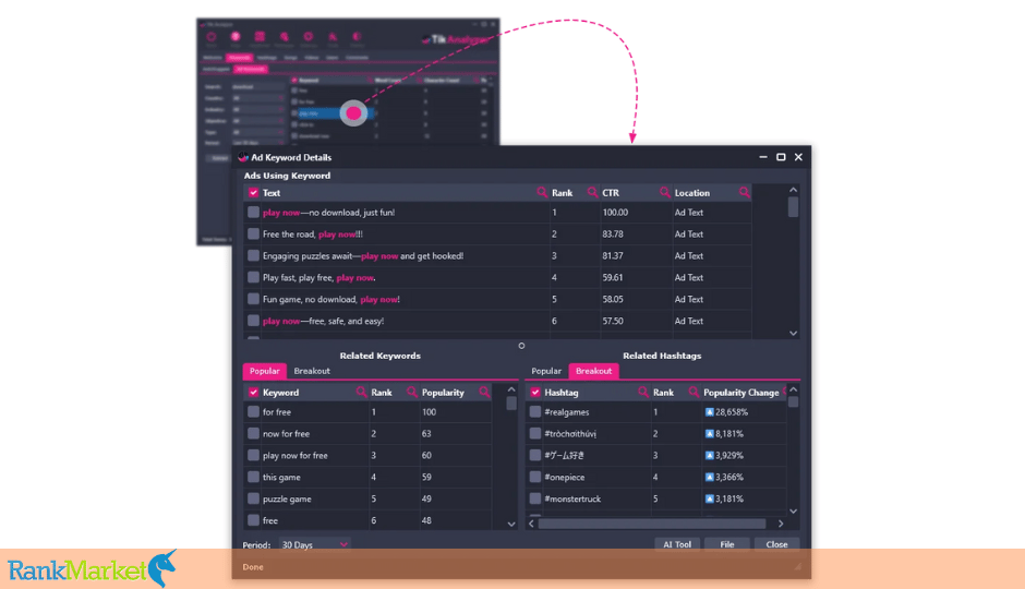 Tik Analyzer Features