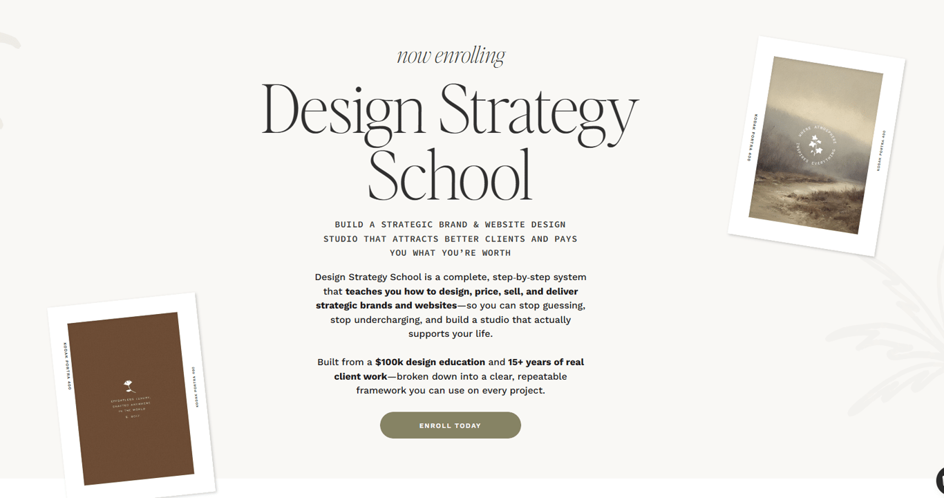 Design-Strategy-School-course-sales-page-the-framework-banner-for-profitable-design-studios