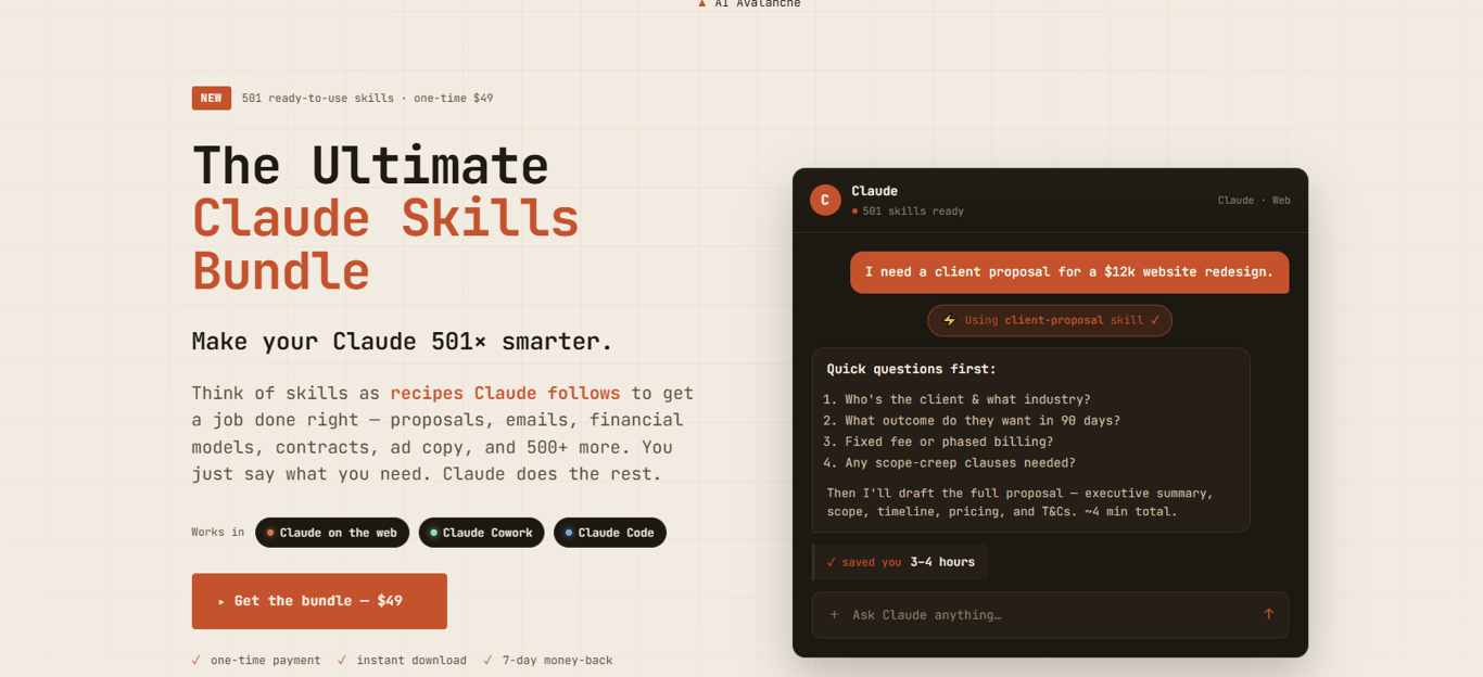 Ultimate-Claude-Skills-Bundle-homepage-banner-making-AI-smarter-with-custom-prompts