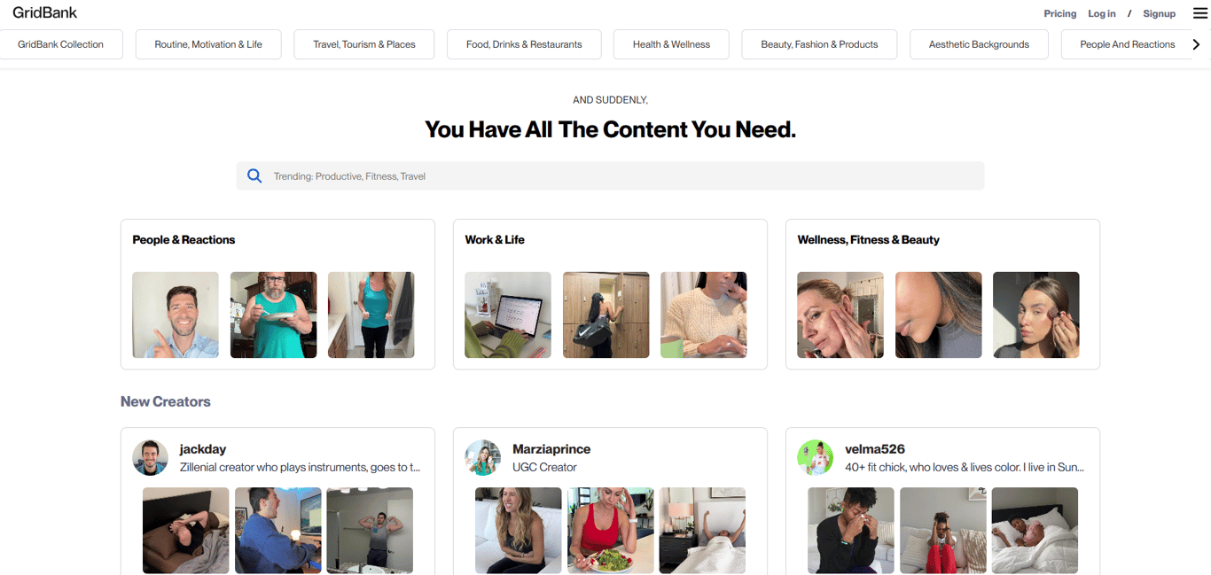 User-generated-content-marketplace-home-banner-featuring-trending-keywords-and-verified-creator-portfolios