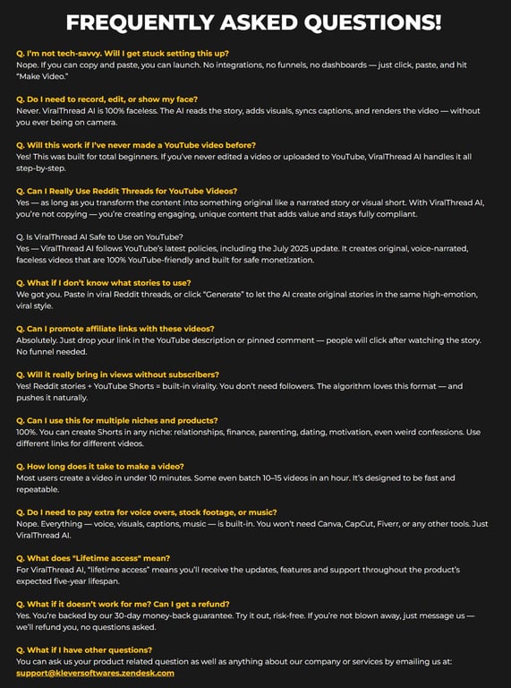 Viralthread Ai Faqs