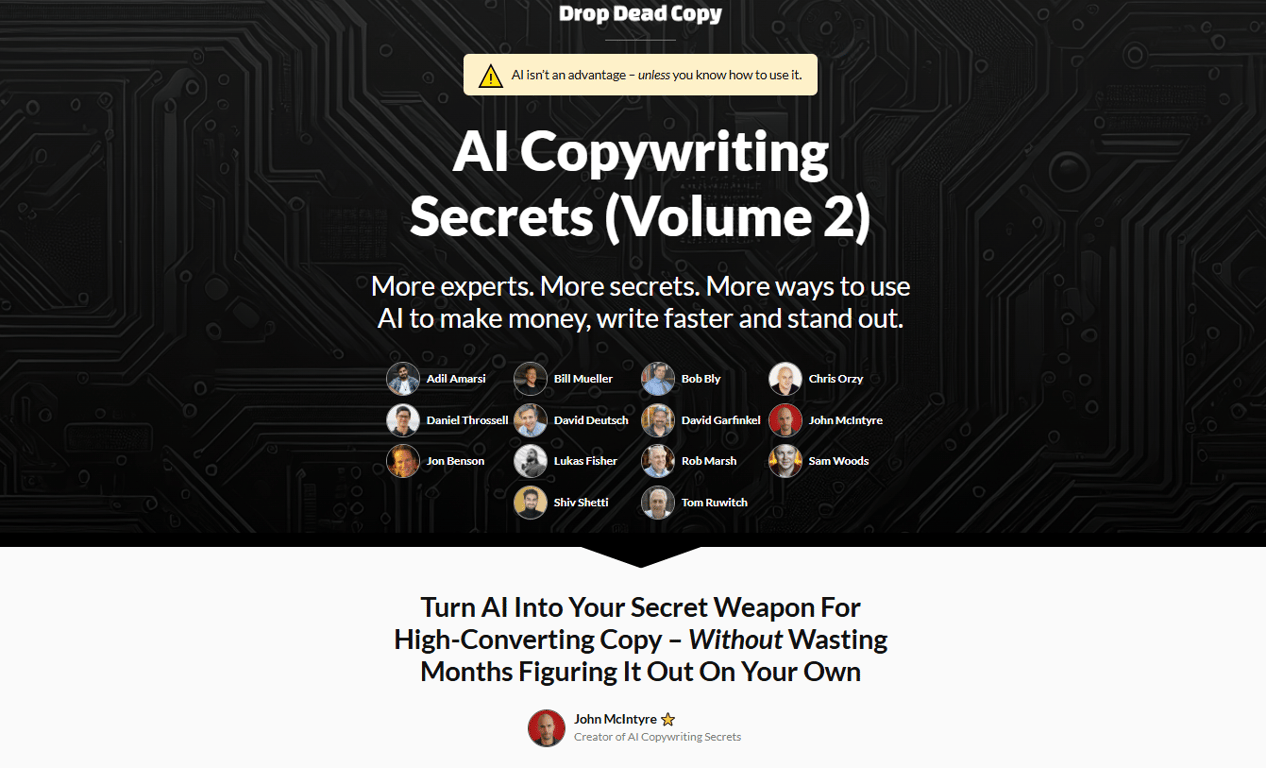 drop-dead-copy-ai-copywriting-secrets-volume-2-course-homepage
