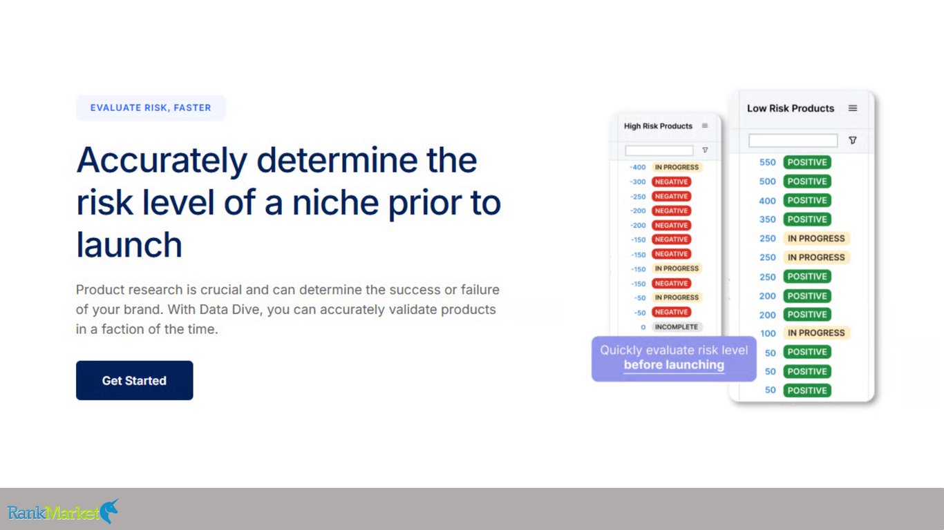Datadive-Product-Research-Interface-Accurately-Determine-The-Risk-Level-Of-A-Niche-Prior-To-Launch