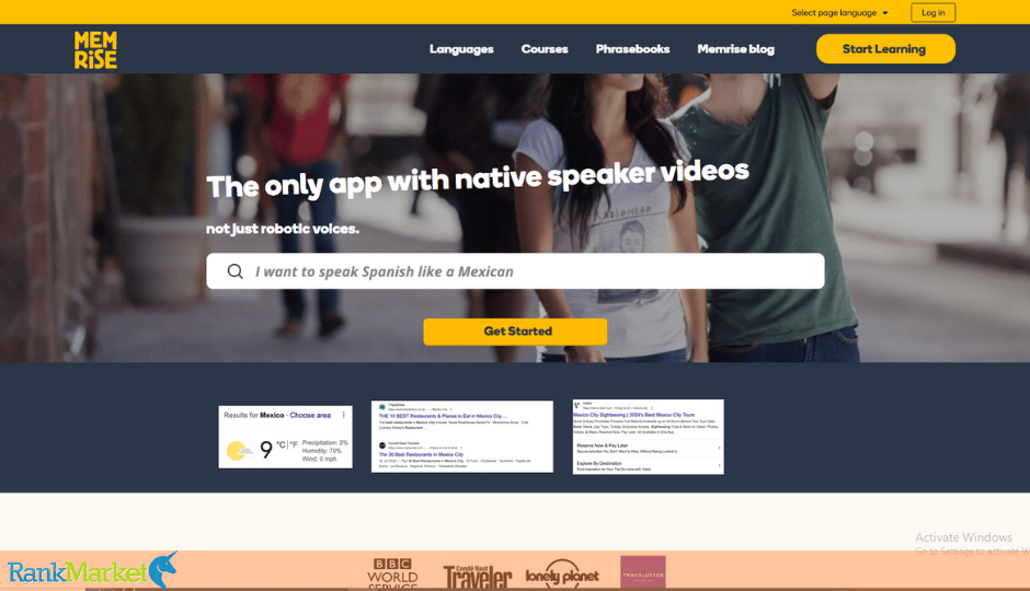 Memrise Homepage