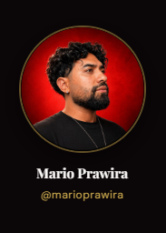 Circular-instructor-profile-portrait-of-content-creator-Mario-Prawira-on-a-red-and-black-background