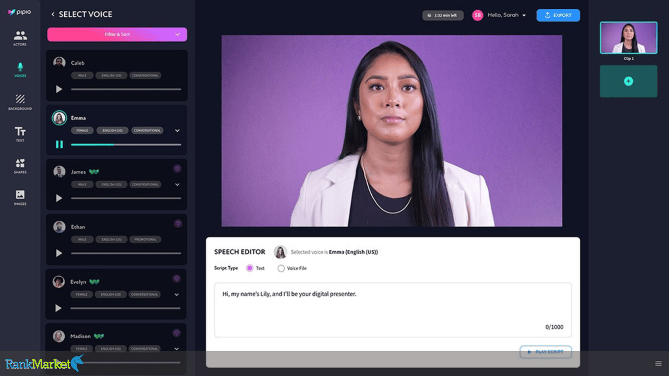 Voice Cloning Interface Creates Realistic Ai Voices On Pipio