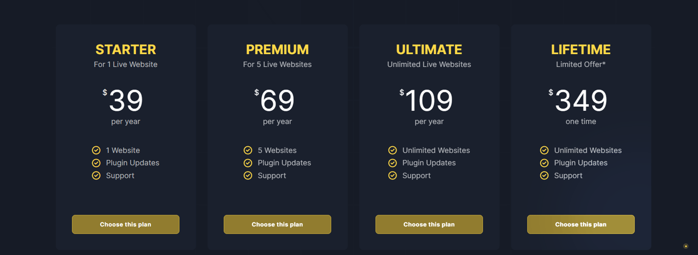 Bricksforge pricing overview with updated plans for Bricks Builder users seeking long-term stability