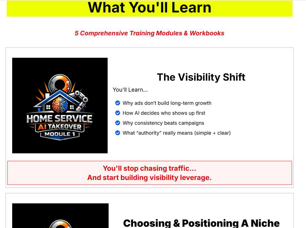Home-Service-AI-Takeover-Module-1-The-Visibility-Shift-curriculum-on-authority-and-growth