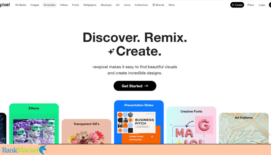 Rawpixel Website Interface For Creative Design Resources