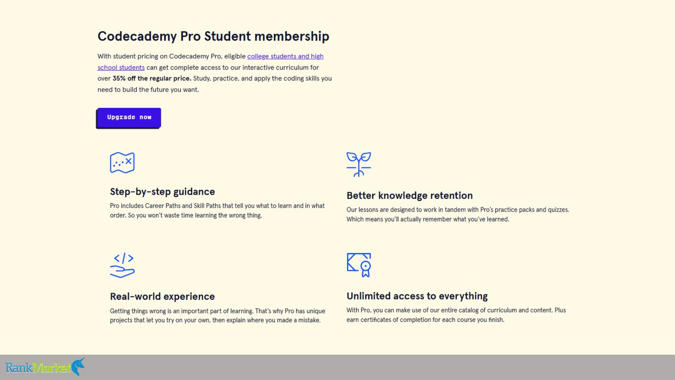 Feature-Benefits-Layout-For-Codecademy-Pro-Student-Membership-Outlining-Step-By-Step-Guidance-Better-Knowledge-Retention-Real-World-Experience-And-Unlimited-Access