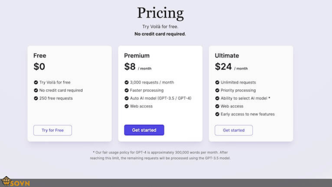 Bảng giá Voila AI