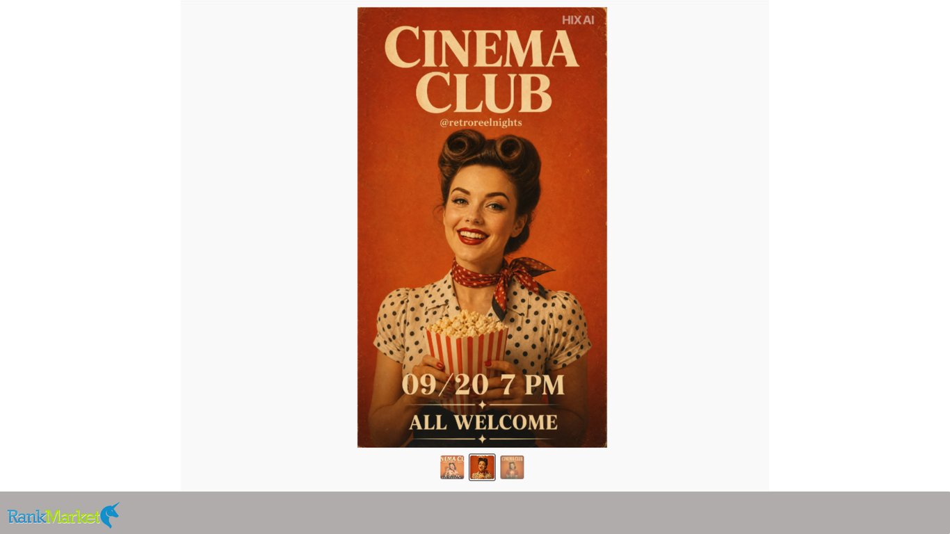 Hix-Ai-Image-Generator-Rendering-Retro-Cinema-Club-Poster-Creative-Workflow