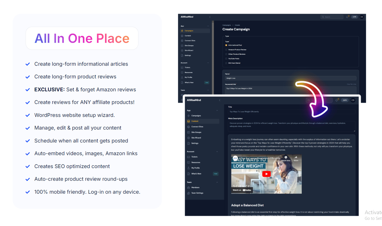 AIWiseMind features