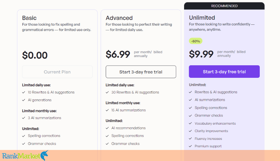 Wordtune Prices