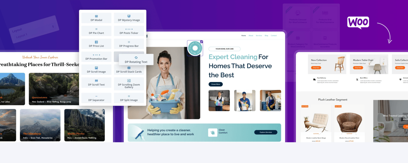 Divi Plus plugin interface with advanced modules integrated into Divi Builder