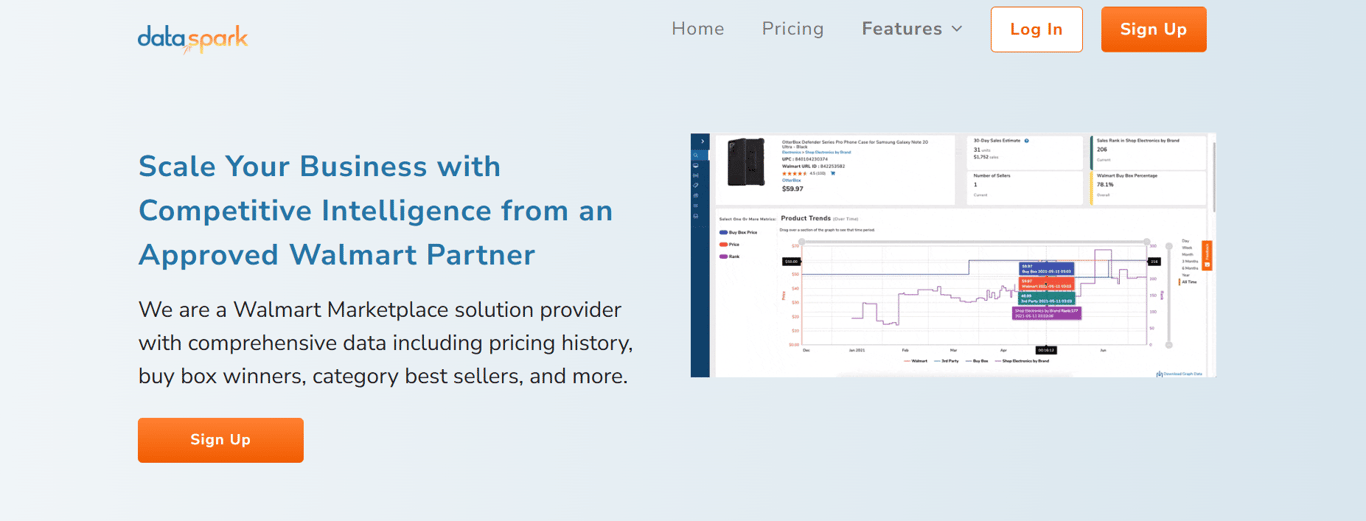dataspark-dashboard-interface-start-page