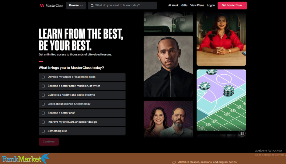 Masterclass Homepage
