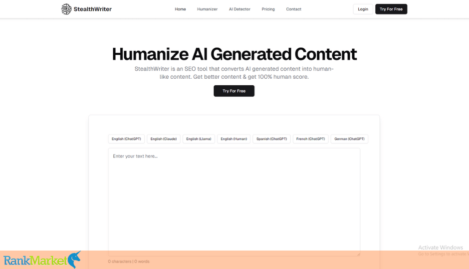 Stealth Writer Homepage