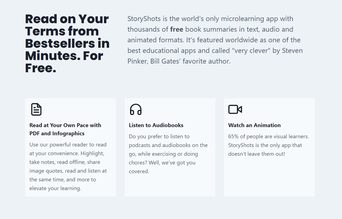 StoryShots features