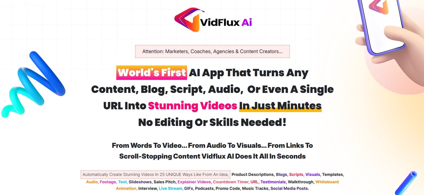 VidFlux AI Homepage