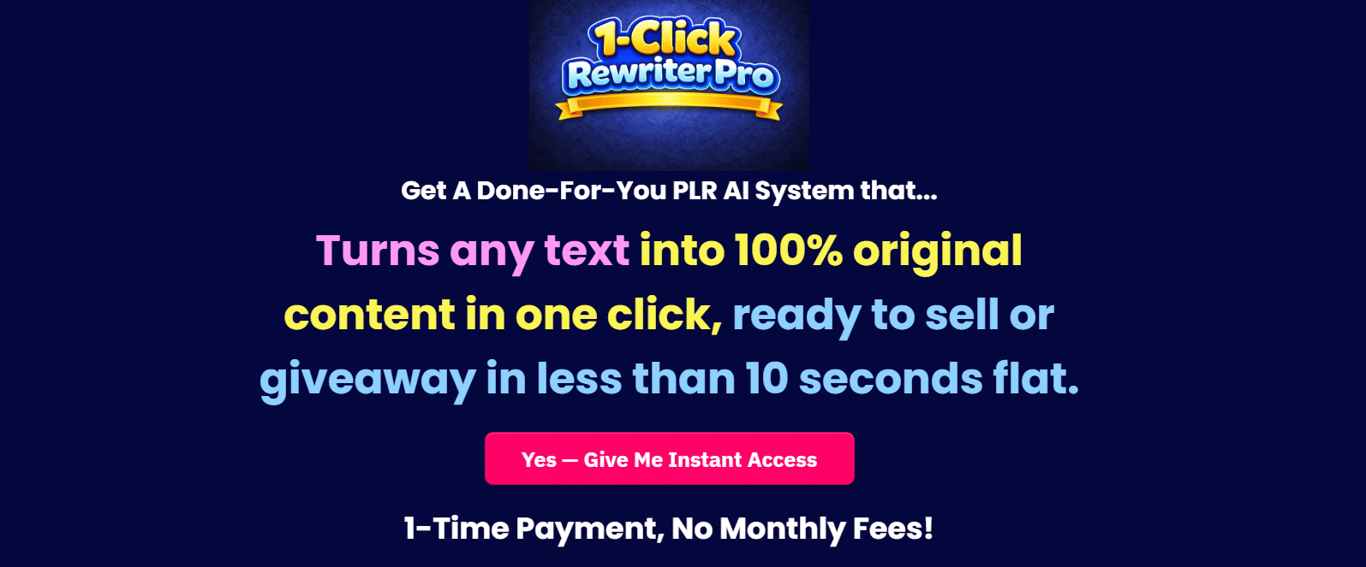 1-click-rewriter-pro-home-page-instant-content-repurposing-tool-ai-article-rewriter-seo-automation