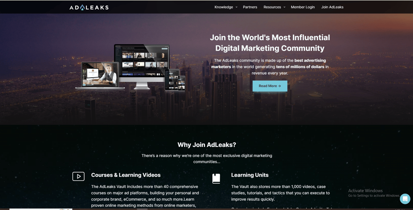 AdLeaks homepage