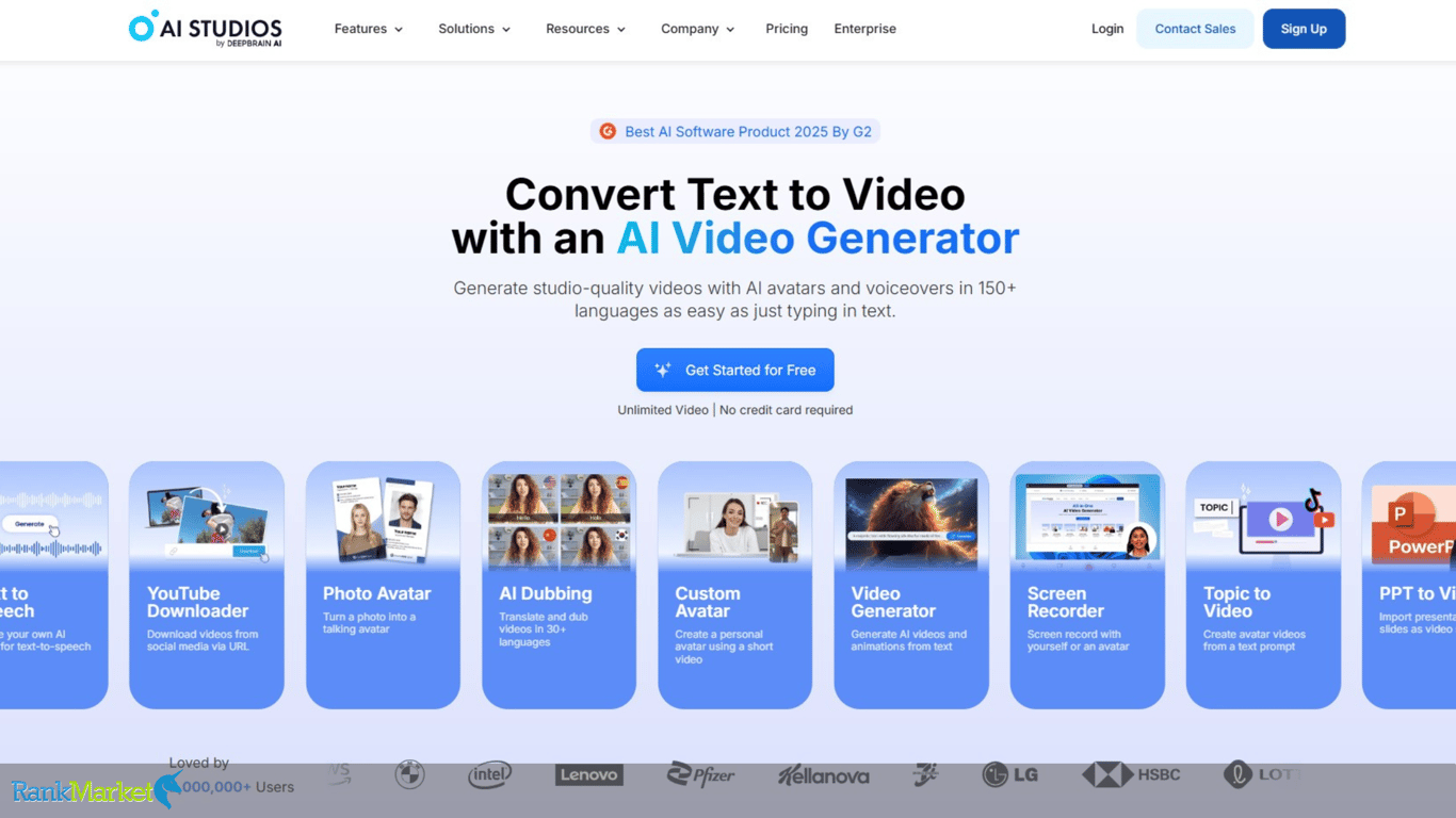 Ai Studios By Deepbrain Ai Homepage With Simple Interface