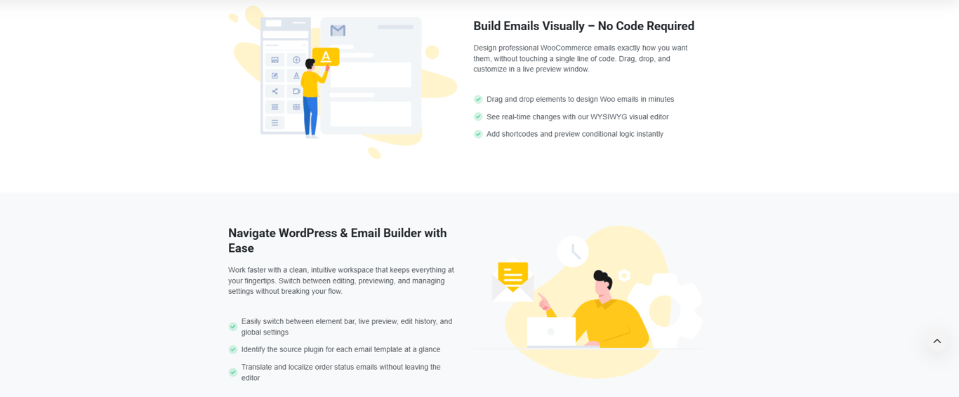 Advanced YayMail features for WooCommerce email customization including templates, integrations, and dynamic content