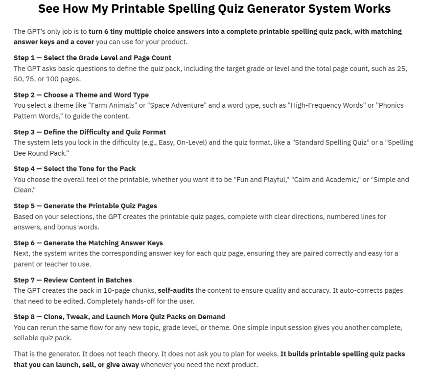 my-printable-spelling-quiz-generator-benefits-list-showing-low-content-publishers-and-etsy-gumroad-sellers