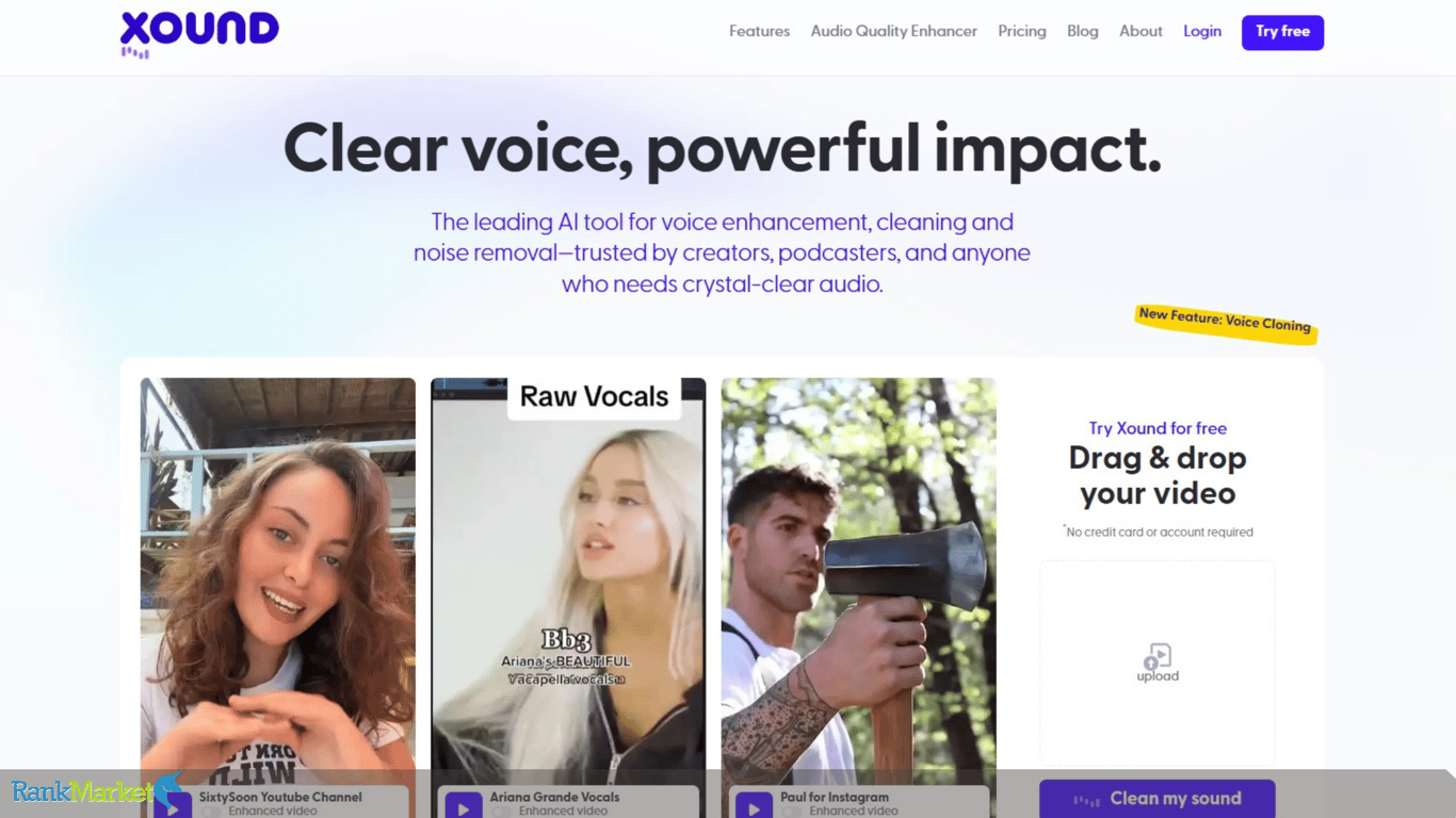 Xound.io Homepage