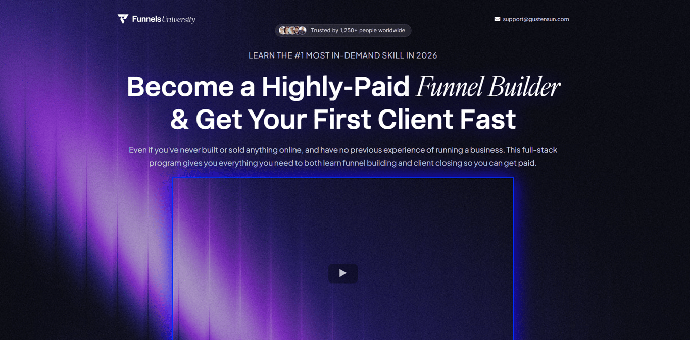 gusten-sun-funnel-university-homepage-overview-online-marketing-course