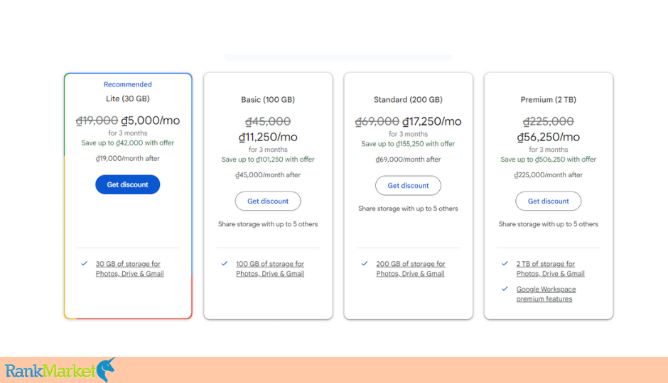 Google One Pricing
