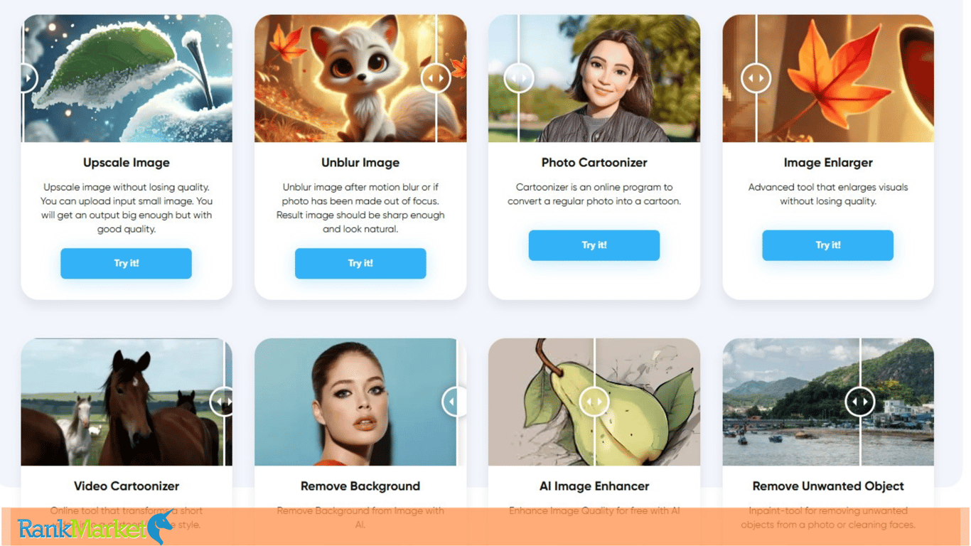 Imageupscaler.com Homepage With Ai Tools Menu