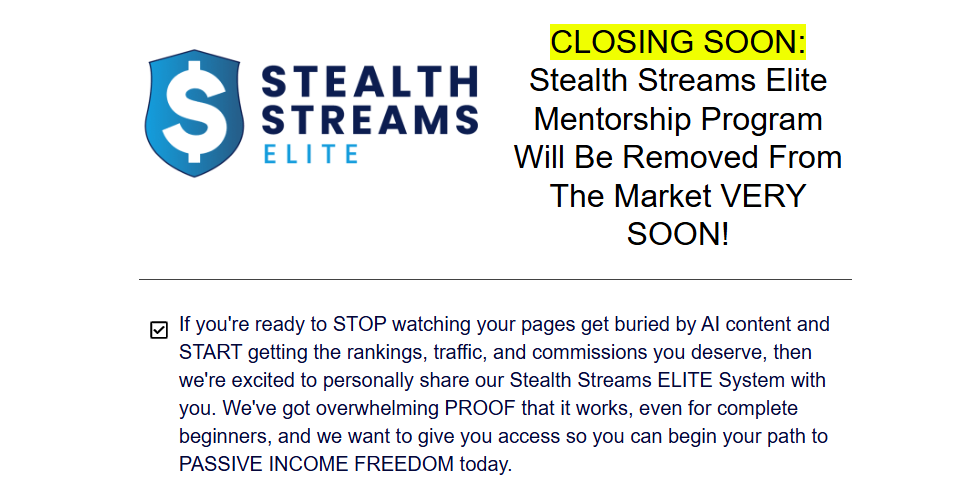 stealth-streams-elite-mentorship-program-closing-soon-urgency-banner